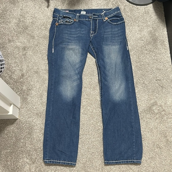 True Religion White Stitch Billy Super T Jeans - Picture 5 of 6